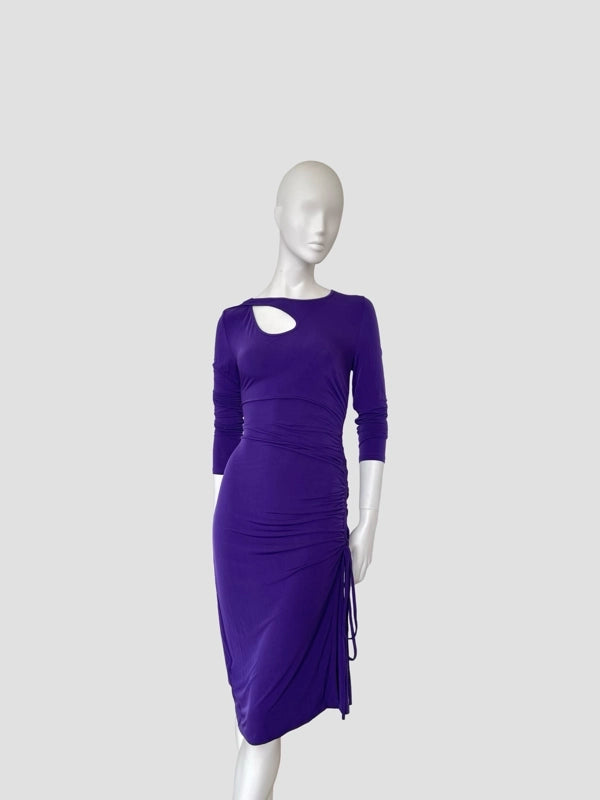 Ruched Cutout Midi Dress