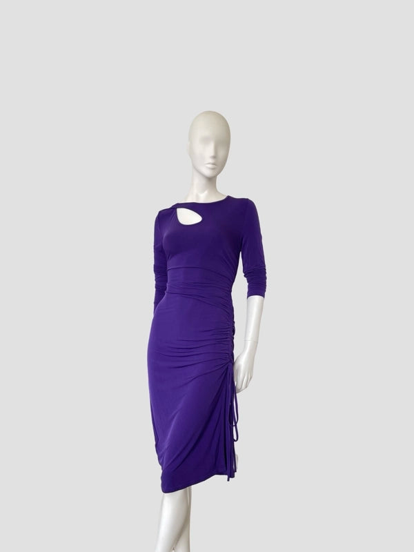 Ruched Cutout Midi Dress
