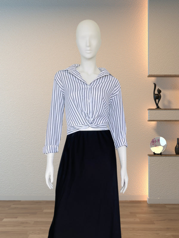 Striped Chic Knot Shirt