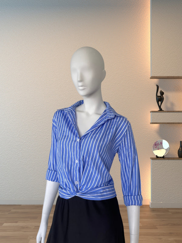 Striped Chic Knot Shirt