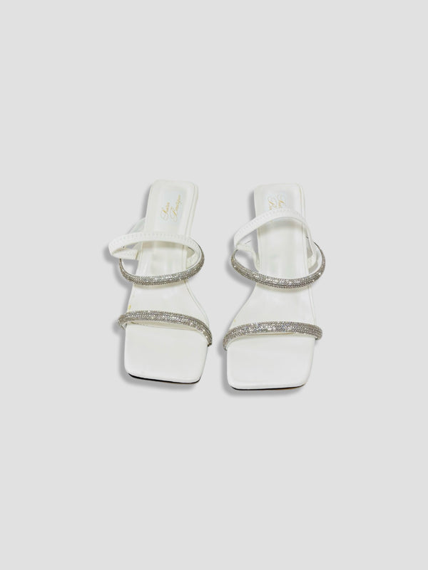 Crystal Strap with Clear Block Heels