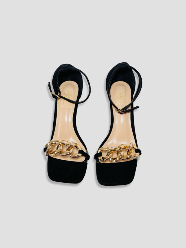 Gold Chain Ankle Strap Heels