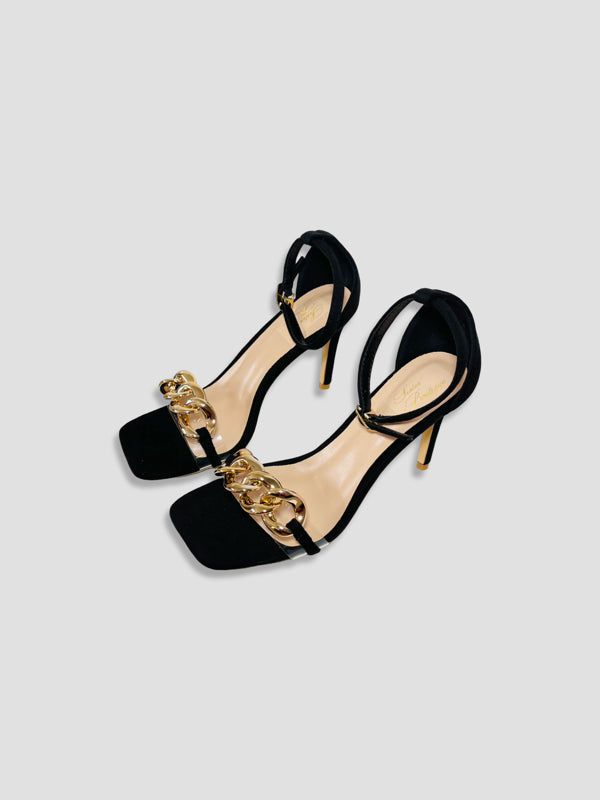 Gold Chain Ankle Strap Heels