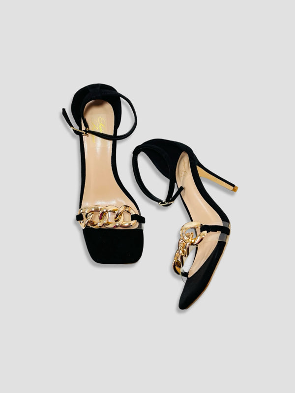 Gold Chain Ankle Strap Heels