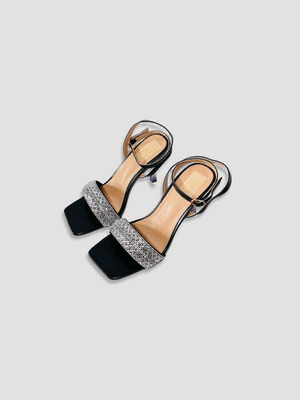 Crystal Embellished Ankle-Strap Stilettos