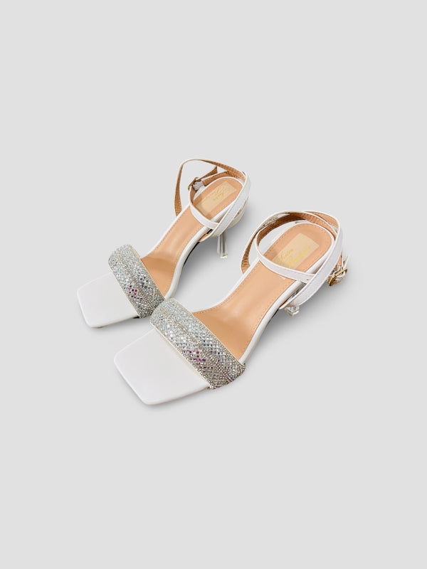 Crystal Embellished Ankle-Strap Stilettos