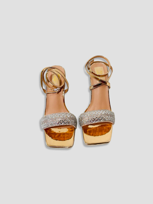 Crystal Embellished Ankle-Strap Stilettos