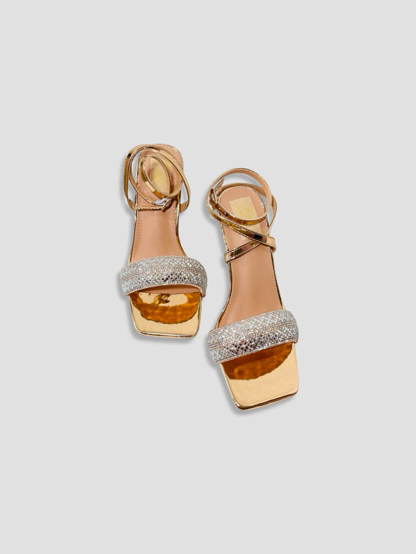 Crystal Embellished Ankle-Strap Stilettos
