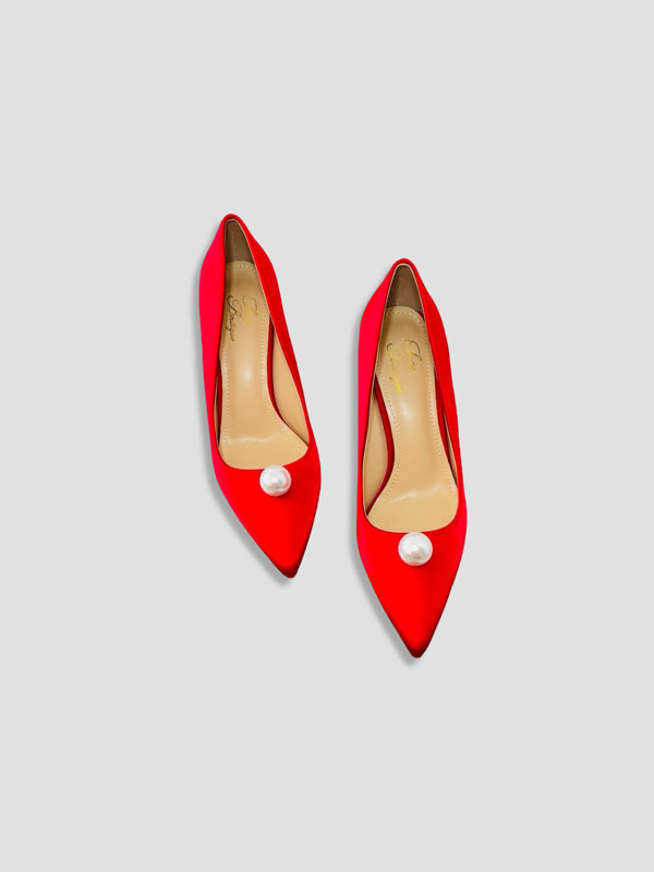 Pearl Luxe Satin Pumps
