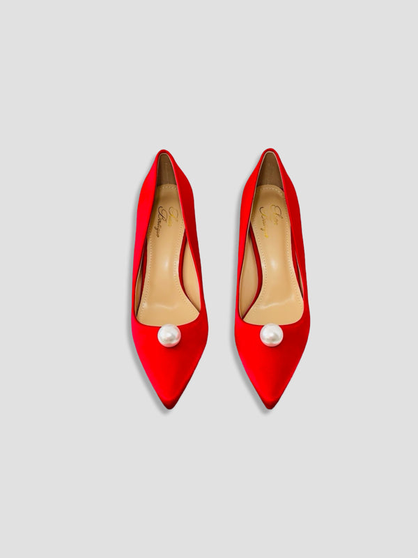 Pearl Luxe Satin Pumps
