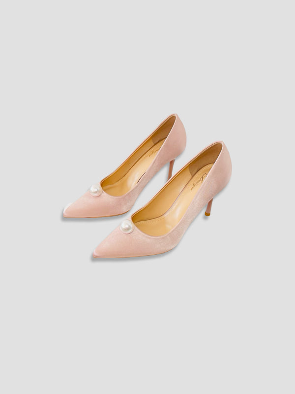 Pearl Luce Satin Pumps