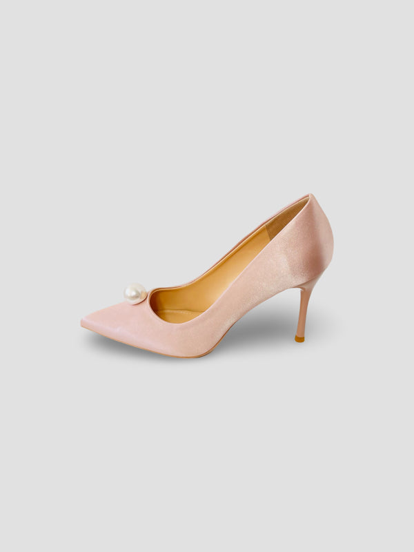Pearl Luce Satin Pumps
