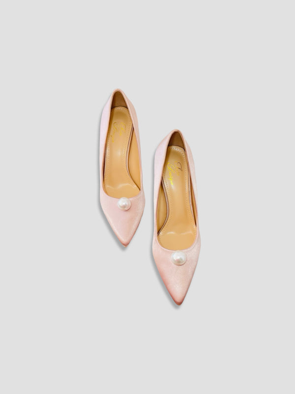 Pearl Luce Satin Pumps