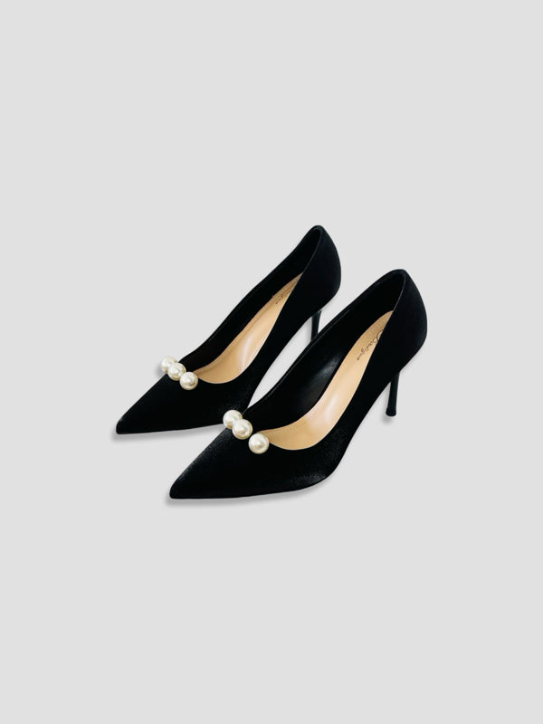 Pearl Luce Satin Pumps