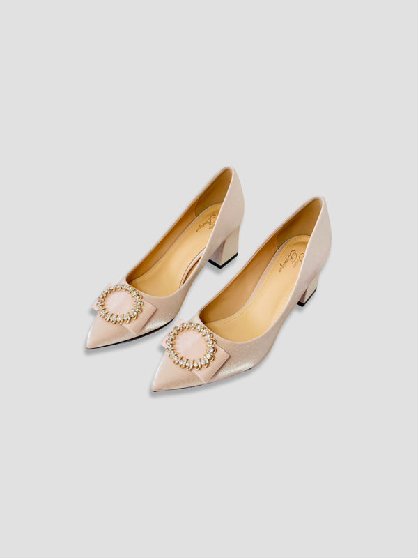 Luxury Rhinestone Satin Heels