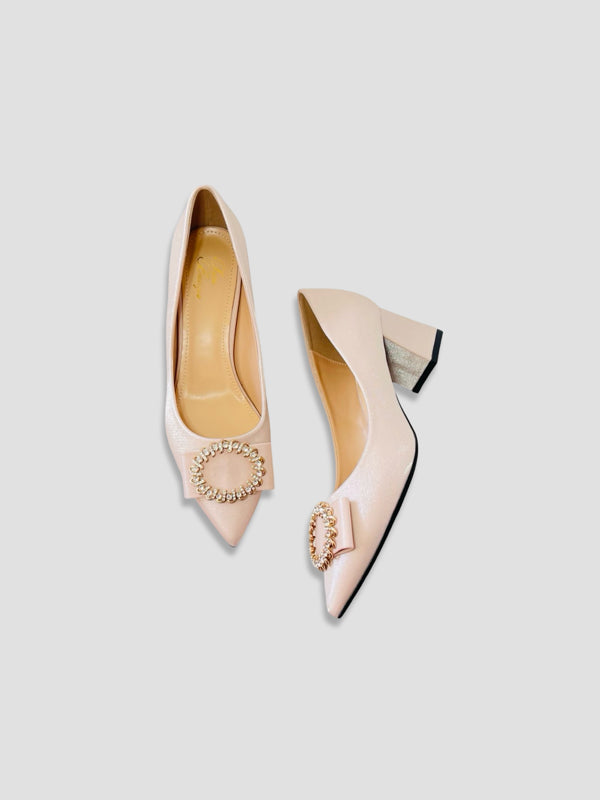 Luxury Rhinestone Satin Heels