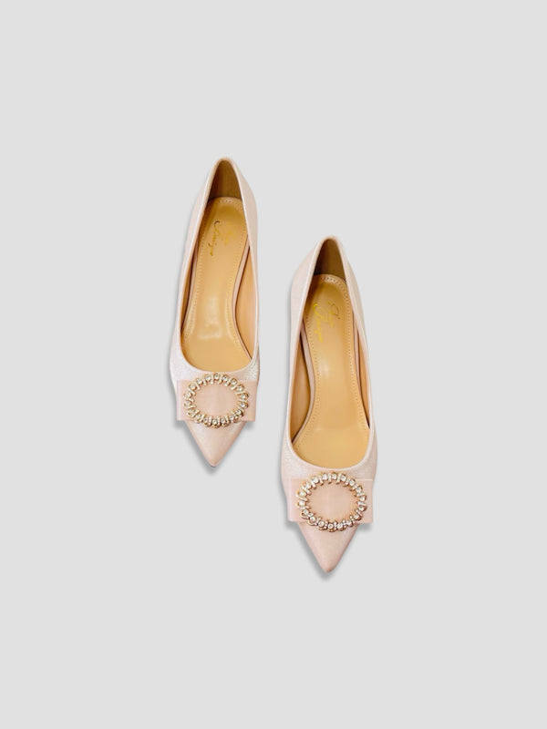Luxury Rhinestone Satin Heels