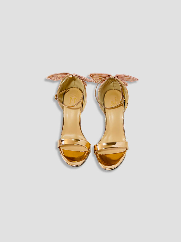 Patent Leather Lace-up Vivid Butterfly Stilettos
