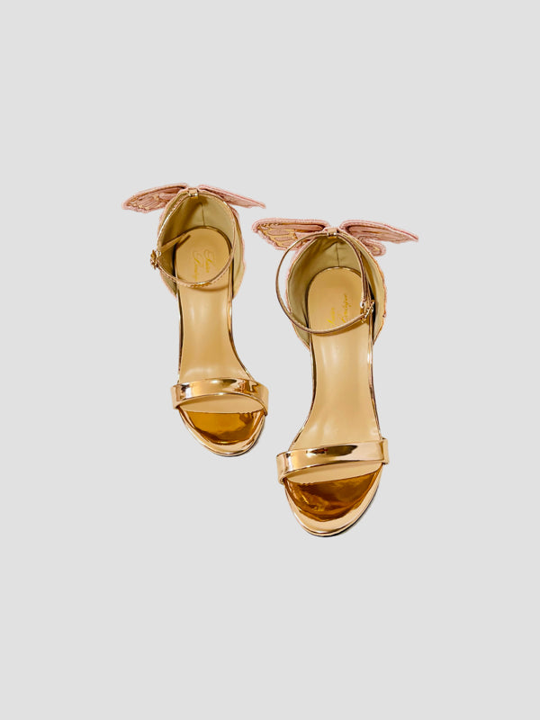 Patent Leather Lace-up Vivid Butterfly Stilettos