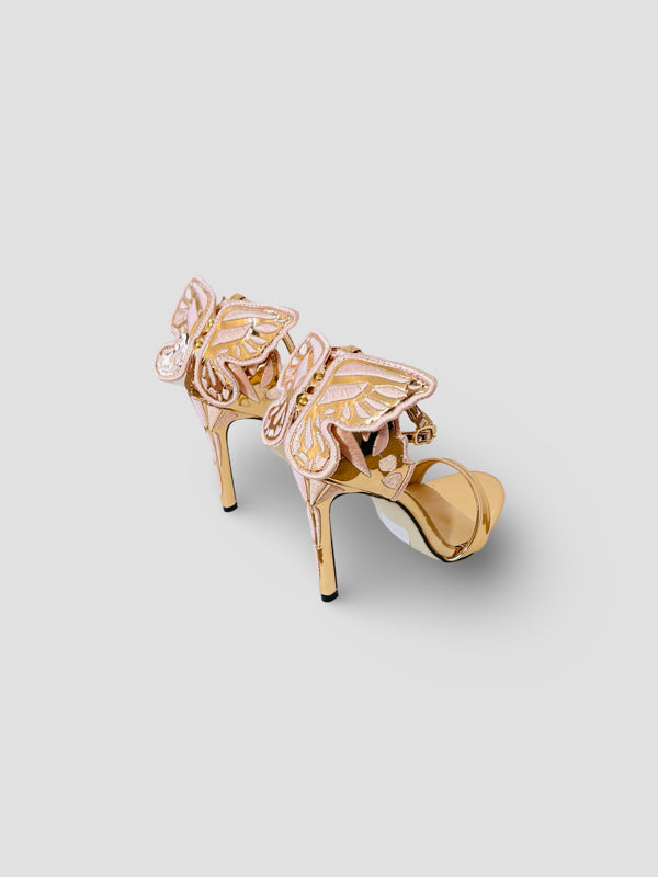 Patent Leather Lace-up Vivid Butterfly Stilettos