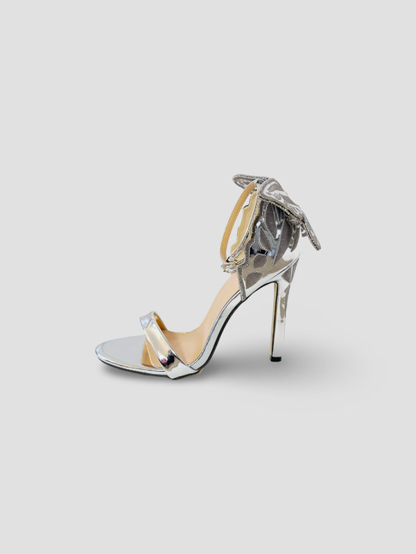 Patent Leather Lace-up Vivid Butterfly Stilettos