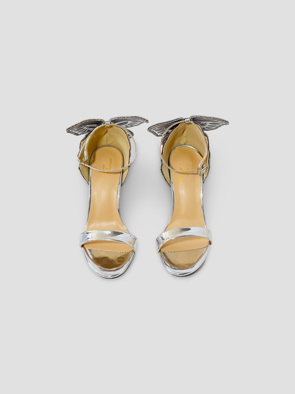 Patent Leather Lace-up Vivid Butterfly Stilettos