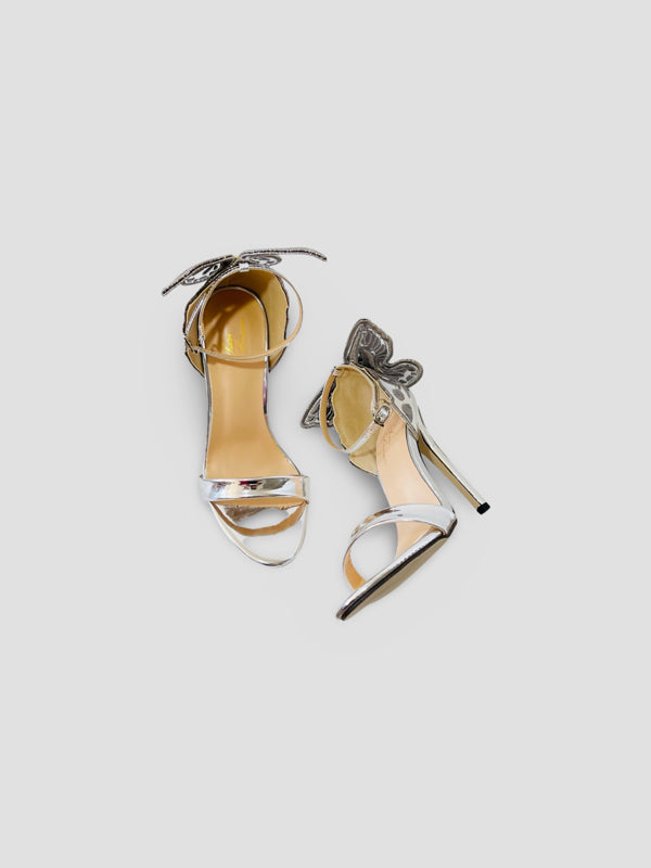 Patent Leather Lace-up Vivid Butterfly Stilettos