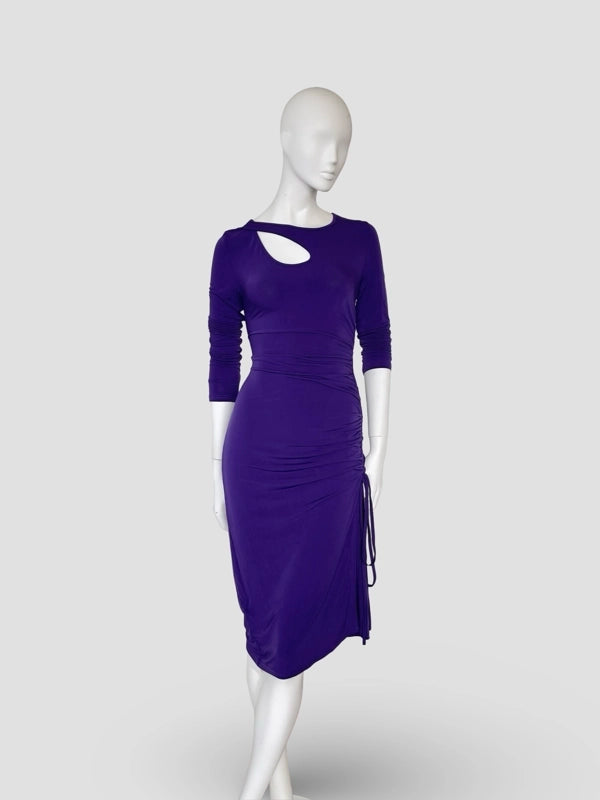 Ruched Cutout Midi Dress