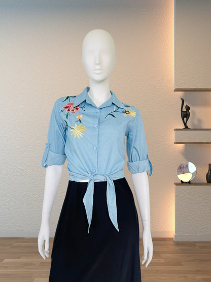 Floral Charm Chambray Shirt