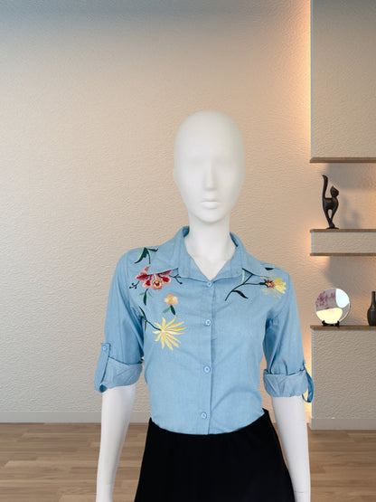 Floral Charm Chambray Shirt