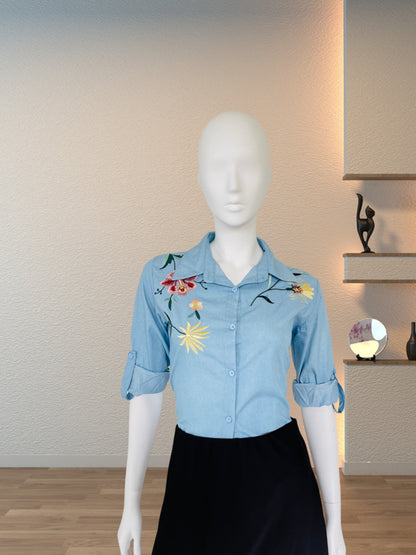 Floral Charm Chambray Shirt