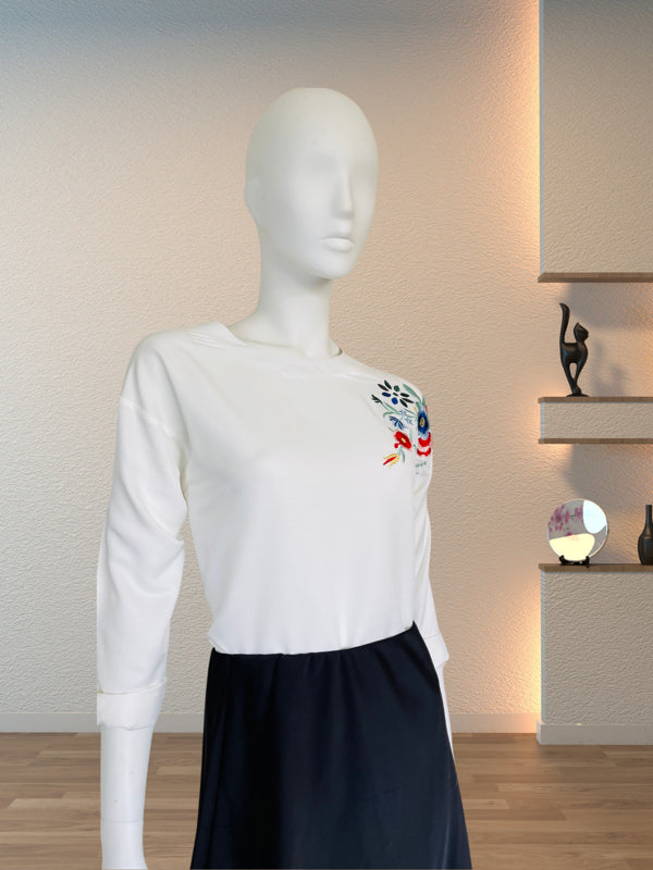 Floral Elegance White Top