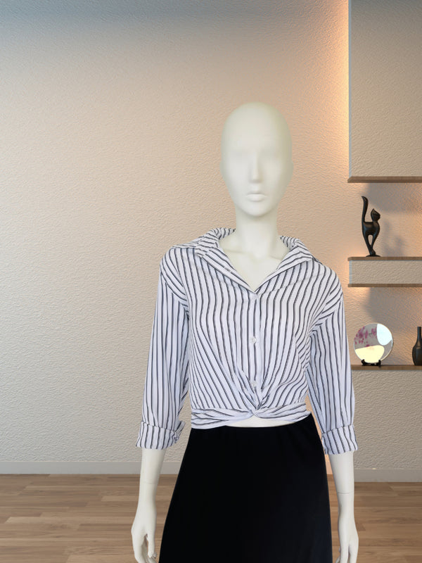 Striped Chic Knot Shirt
