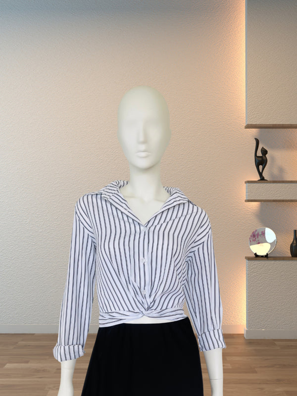 Striped Chic Knot Shirt