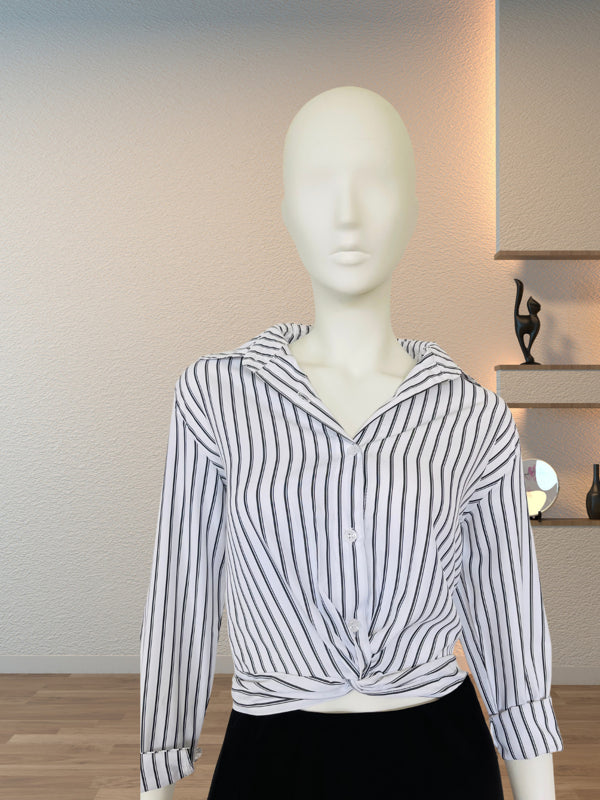 Striped Chic Knot Shirt