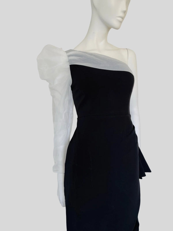 Elegant Black One-Shoulder Asymmetrical Dress