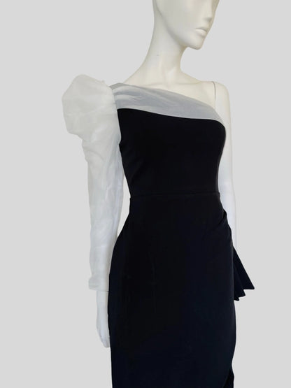 Elegant Black One-Shoulder Asymmetrical Dress