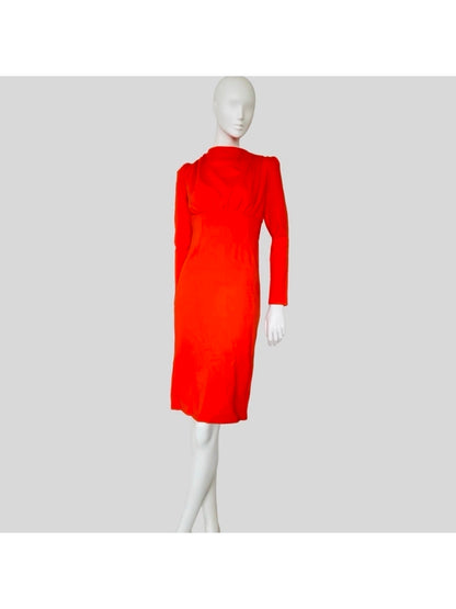 Chic Orange Bodycon Midi Dress