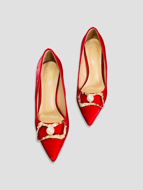 Crimson Pearl Royal Heels