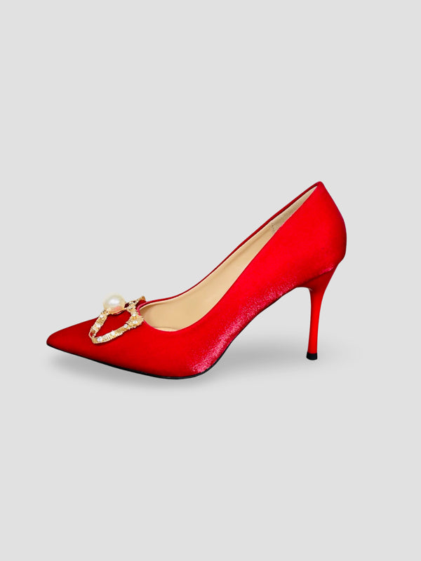 Crimson Pearl Royal Heels