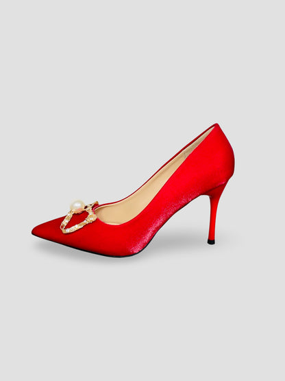 Crimson Pearl Royal Heels