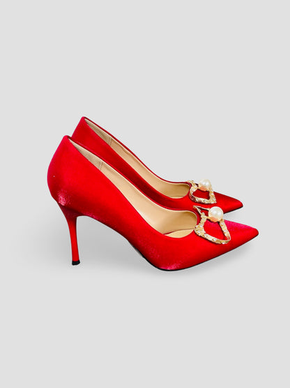 Crimson Pearl Royal Heels