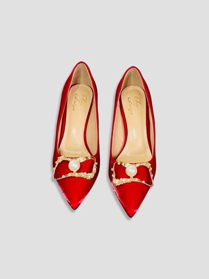 Crimson Pearl Royal Heels
