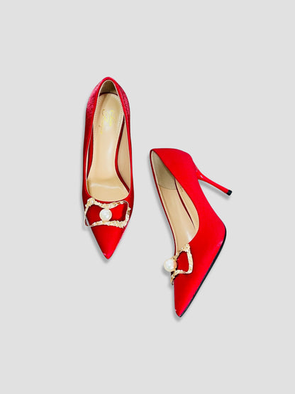 Crimson Pearl Royal Heels