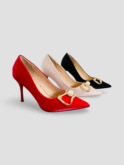 Crimson Pearl Royal Heels