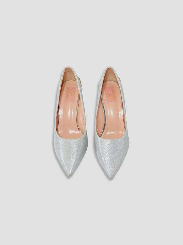 Gold Embellished Stiletto Heels-Suede and Glitter High Heels