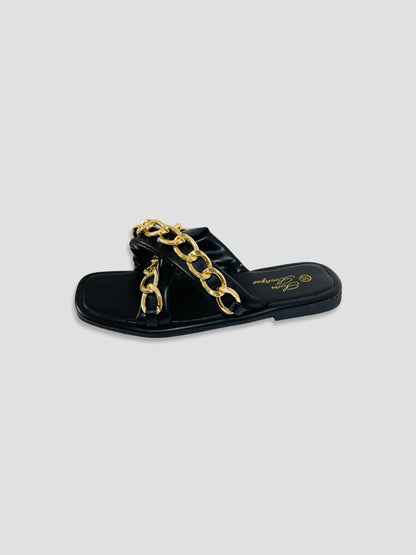 Luxe Chain-Link Slide Sandals
