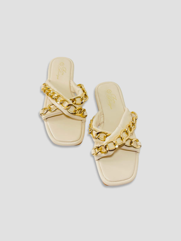 Luxe Chain-Link Slide Sandals