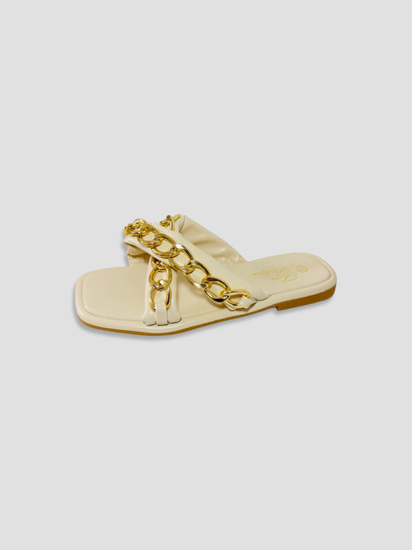 Luxe Chain-Link Slide Sandals