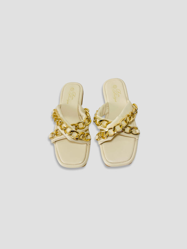 Luxe Chain-Link Slide Sandals